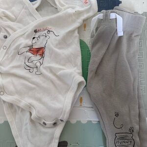 Winnie The Pooh Kids One Piece Set - White and Gray